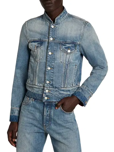 Alexander McQueen Men's Denim Band Jacket - Blue Washed - Size 44 | Thumbnail 6 Alexander McQueen Men's Denim Band Jacket - Blue Washed - Size 44 | Thumbnail 6