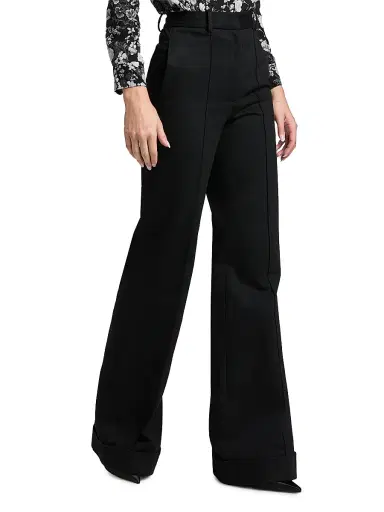 Adam Lippes Women's Deeda Cotton Wide-Leg Pants - Black | Thumbnail 4 Adam Lippes Women's Deeda Cotton Wide-Leg Pants - Black | Thumbnail 4