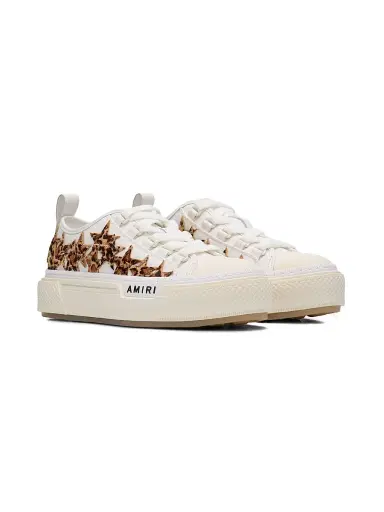Amiri Women's Stars Court Appliqué Low-Top Leather Sneakers - Dark Brown | Thumbnail 2 Amiri Women's Stars Court Appliqué Low-Top Leather Sneakers - Dark Brown | Thumbnail 2