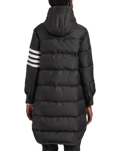 Thom Browne Women's Four-Stripe Hooded Down Coat - Black | Thumbnail 5 Thom Browne Women's Four-Stripe Hooded Down Coat - Black | Thumbnail 5