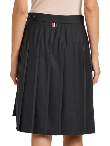 Thom Browne Women's Pleated Wool Twill Bermuda-Length Skirt - Black | Thumbnail 5 Thom Browne Women's Pleated Wool Twill Bermuda-Length Skirt - Black | Thumbnail 5