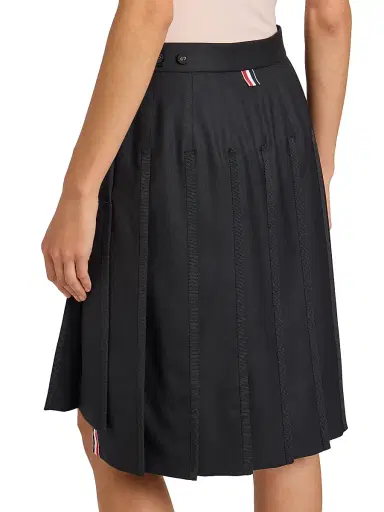 Thom Browne Women's Pleated Wool Twill Bermuda-Length Skirt - Black | Thumbnail 6 Thom Browne Women's Pleated Wool Twill Bermuda-Length Skirt - Black | Thumbnail 6