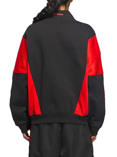 adidas Men's x Willy Chavarria Watsonville Quarter-Zip Pullover - Black Red | Thumbnail 5 adidas Men's x Willy Chavarria Watsonville Quarter-Zip Pullover - Black Red | Thumbnail 5