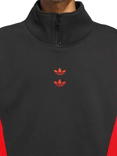adidas Men's x Willy Chavarria Watsonville Quarter-Zip Pullover - Black Red | Thumbnail 6 adidas Men's x Willy Chavarria Watsonville Quarter-Zip Pullover - Black Red | Thumbnail 6