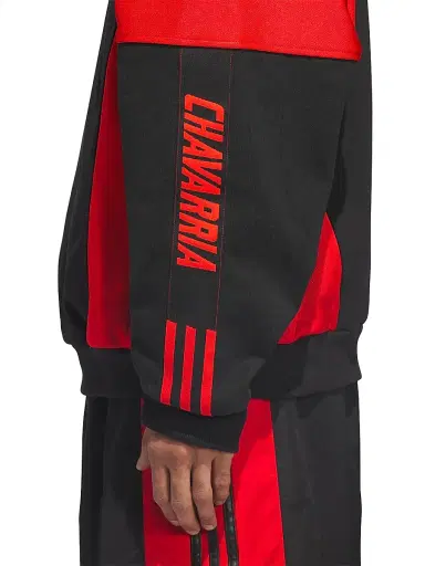 adidas Men's x Willy Chavarria Watsonville Quarter-Zip Pullover - Black Red | Thumbnail 7 adidas Men's x Willy Chavarria Watsonville Quarter-Zip Pullover - Black Red | Thumbnail 7