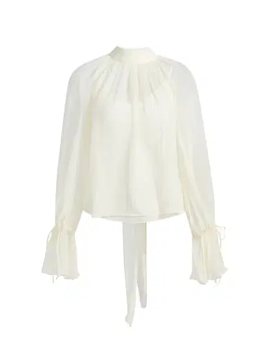 Staud Women's Roux Sheer Shirred Blouse - | Thumbnail 1 Staud Women's Roux Sheer Shirred Blouse - | Thumbnail 1