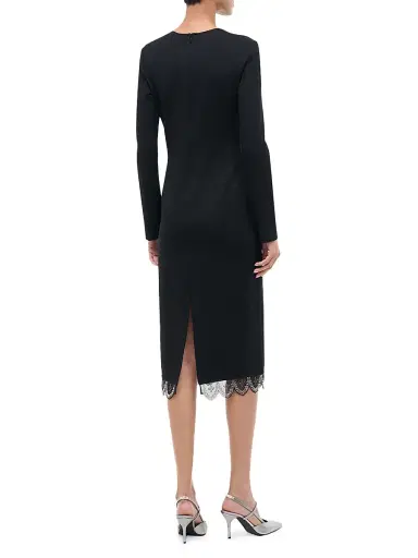 Staud Women's Hunter Beaded Crepe Midi-Dress - Black | Thumbnail 3 Staud Women's Hunter Beaded Crepe Midi-Dress - Black | Thumbnail 3