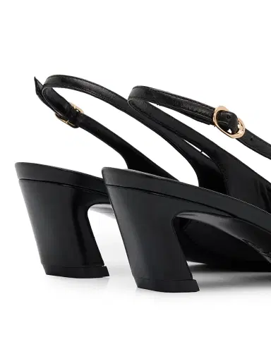 Stuart Weitzman Women's Stassi 50MM Leather Slingback Pumps - Black - Size 9.5 | Thumbnail 3 Stuart Weitzman Women's Stassi 50MM Leather Slingback Pumps - Black - Size 9.5 | Thumbnail 3