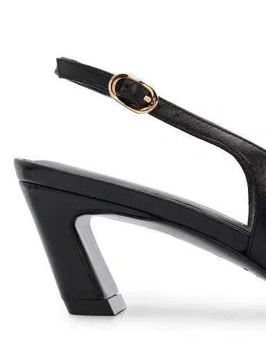 Stuart Weitzman Women's Stassi 50MM Leather Slingback Pumps - Black - Size 9.5 | Thumbnail 5 Stuart Weitzman Women's Stassi 50MM Leather Slingback Pumps - Black - Size 9.5 | Thumbnail 5