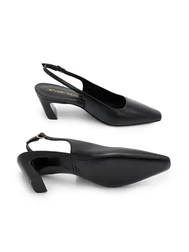 Stuart Weitzman Women's Stassi 50MM Leather Slingback Pumps - Black - Size 9.5 | Thumbnail 6 Stuart Weitzman Women's Stassi 50MM Leather Slingback Pumps - Black - Size 9.5 | Thumbnail 6