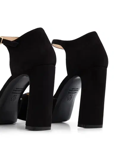 Stuart Weitzman Women's Babette Suede Platform Pumps - Black | Thumbnail 3 Stuart Weitzman Women's Babette Suede Platform Pumps - Black | Thumbnail 3