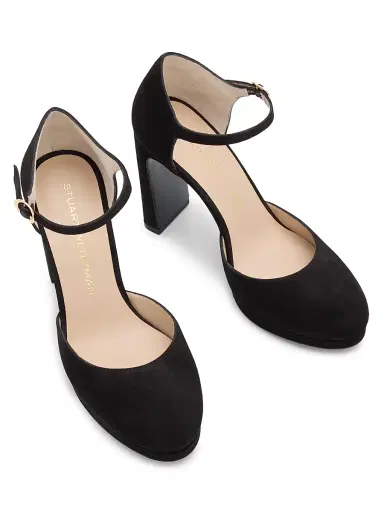 Stuart Weitzman Women's Babette Suede Platform Pumps - Black | Thumbnail 4 Stuart Weitzman Women's Babette Suede Platform Pumps - Black | Thumbnail 4