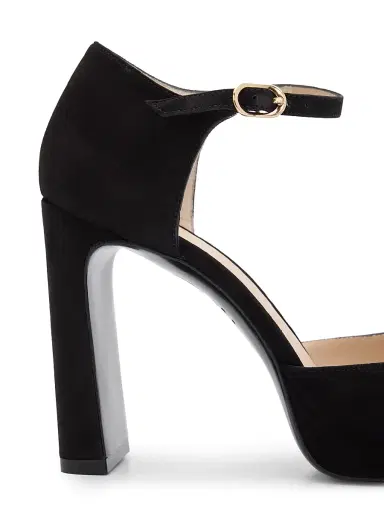 Stuart Weitzman Women's Babette Suede Platform Pumps - Black | Thumbnail 5 Stuart Weitzman Women's Babette Suede Platform Pumps - Black | Thumbnail 5