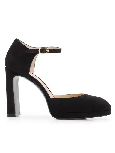 Stuart Weitzman Women's Babette Suede Platform Pumps - Black | Thumbnail 1 Stuart Weitzman Women's Babette Suede Platform Pumps - Black | Thumbnail 1