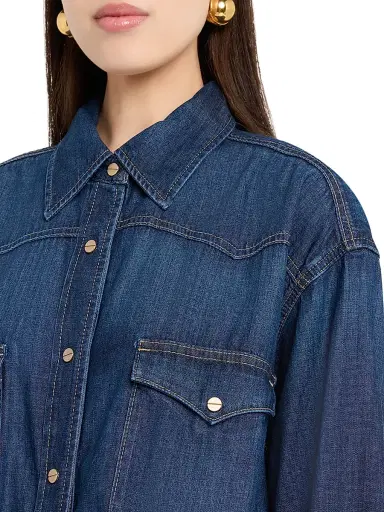 TWP Women's OG Ranchers Oversized Denim Shirt - Dark Wash - Size Medium | Thumbnail 5 TWP Women's OG Ranchers Oversized Denim Shirt - Dark Wash - Size Medium | Thumbnail 5