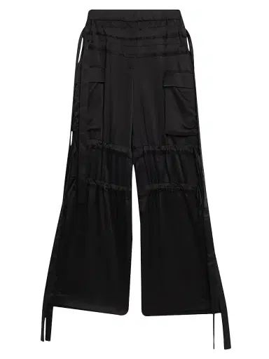 Aknvas Women's Odin Satin Cargo Trousers - Black - Size 12 | Thumbnail 1 Aknvas Women's Odin Satin Cargo Trousers - Black - Size 12 | Thumbnail 1