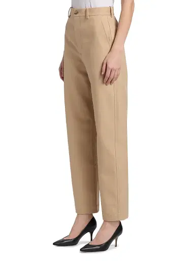 WARDROBE.NYC Women's Drill Twill Cotton Straight-Leg Trousers - Khaki | Thumbnail 4 WARDROBE.NYC Women's Drill Twill Cotton Straight-Leg Trousers - Khaki | Thumbnail 4