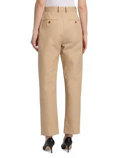 WARDROBE.NYC Women's Drill Twill Cotton Straight-Leg Trousers - Khaki | Thumbnail 5 WARDROBE.NYC Women's Drill Twill Cotton Straight-Leg Trousers - Khaki | Thumbnail 5