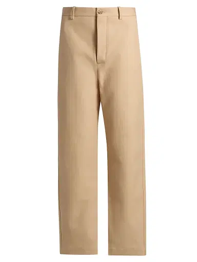 WARDROBE.NYC Women's Drill Twill Cotton Straight-Leg Trousers - Khaki | Thumbnail 1 WARDROBE.NYC Women's Drill Twill Cotton Straight-Leg Trousers - Khaki | Thumbnail 1