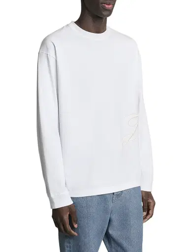 Jacquemus Men's J-Embroidered Long-Sleeve T-Shirt - White - Size Small | Thumbnail 3 Jacquemus Men's J-Embroidered Long-Sleeve T-Shirt - White - Size Small | Thumbnail 3