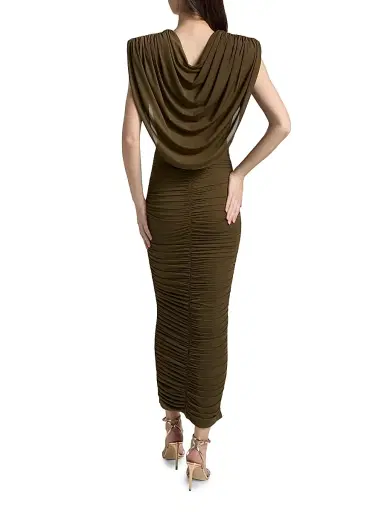 Ronny Kobo Women's Parish Cowlneck Body-Con Maxi Dress - Burnt Olive | Thumbnail 5 Ronny Kobo Women's Parish Cowlneck Body-Con Maxi Dress - Burnt Olive | Thumbnail 5