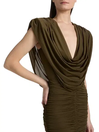 Ronny Kobo Women's Parish Cowlneck Body-Con Maxi Dress - Burnt Olive | Thumbnail 6 Ronny Kobo Women's Parish Cowlneck Body-Con Maxi Dress - Burnt Olive | Thumbnail 6