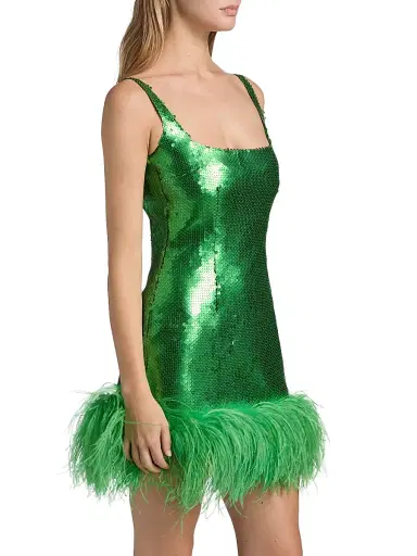 16Arlington Women's Sior Feather-Trimmed Sequined Minidress - Giada | Thumbnail 4 16Arlington Women's Sior Feather-Trimmed Sequined Minidress - Giada | Thumbnail 4