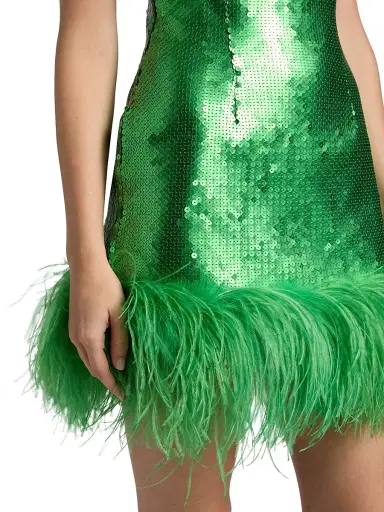16Arlington Women's Sior Feather-Trimmed Sequined Minidress - Giada | Thumbnail 6 16Arlington Women's Sior Feather-Trimmed Sequined Minidress - Giada | Thumbnail 6