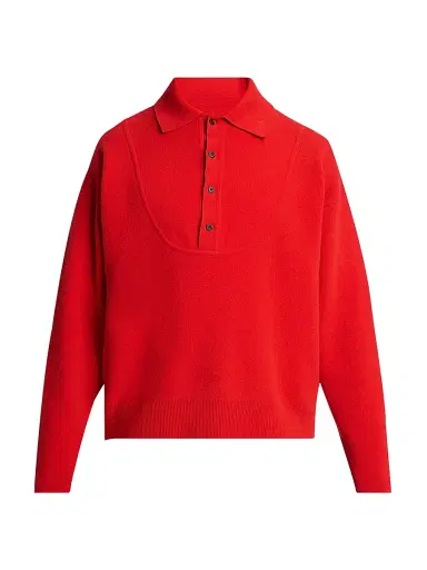 Jacquemus Men's Doppio Wool-Blend Polo Sweater | Thumbnail 1 Jacquemus Men's Doppio Wool-Blend Polo Sweater | Thumbnail 1