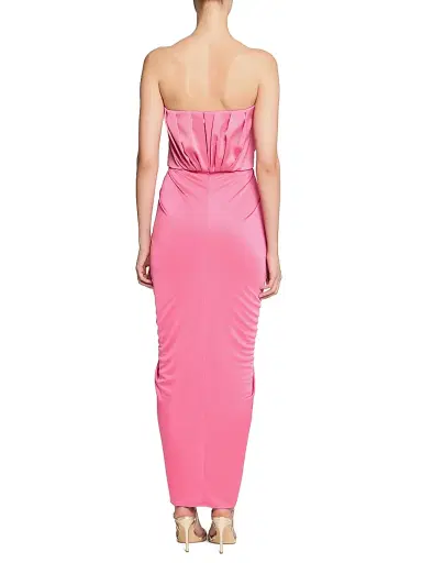 Halston Women's Anneli Draped Jersey Strapless Midi-Dress - Wild Berry - Size 8 | Thumbnail 4 Halston Women's Anneli Draped Jersey Strapless Midi-Dress - Wild Berry - Size 8 | Thumbnail 4