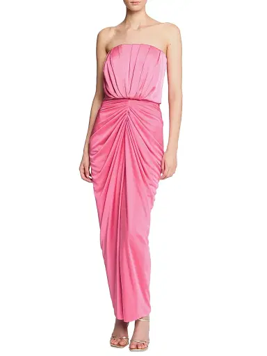 Halston Women's Anneli Draped Jersey Strapless Midi-Dress - Wild Berry - Size 8 | Thumbnail 5 Halston Women's Anneli Draped Jersey Strapless Midi-Dress - Wild Berry - Size 8 | Thumbnail 5