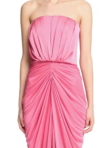 Halston Women's Anneli Draped Jersey Strapless Midi-Dress - Wild Berry - Size 8 | Thumbnail 6 Halston Women's Anneli Draped Jersey Strapless Midi-Dress - Wild Berry - Size 8 | Thumbnail 6