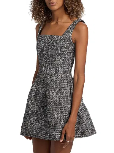 Mariandree Gaitan Women's Frida Tweed Fit-&-Flare Minidress - Marble Gray - Size Medium | Thumbnail 4 Mariandree Gaitan Women's Frida Tweed Fit-&-Flare Minidress - Marble Gray - Size Medium | Thumbnail 4