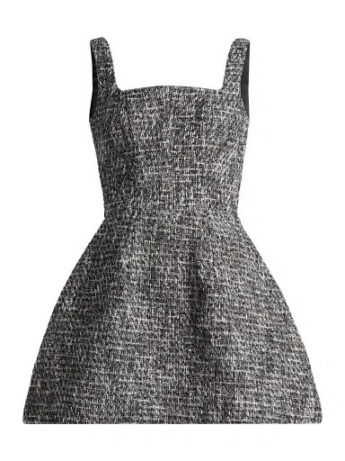 Mariandree Gaitan Women's Frida Tweed Fit-&-Flare Minidress - Marble Gray - Size Medium | Thumbnail 1 Mariandree Gaitan Women's Frida Tweed Fit-&-Flare Minidress - Marble Gray - Size Medium | Thumbnail 1