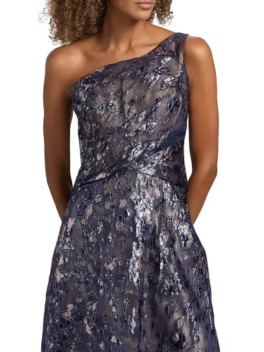 Rene Ruiz Collection Women's One-Shoulder Fil Coupe Gown - Blue Silver - Size 12 | Thumbnail 6 Rene Ruiz Collection Women's One-Shoulder Fil Coupe Gown - Blue Silver - Size 12 | Thumbnail 6
