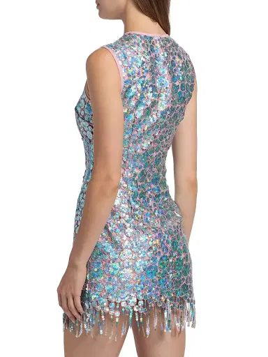 Markarian Women's Galaxie Iridescent Sequined Minidress - Blue Pink | Thumbnail 5 Markarian Women's Galaxie Iridescent Sequined Minidress - Blue Pink | Thumbnail 5