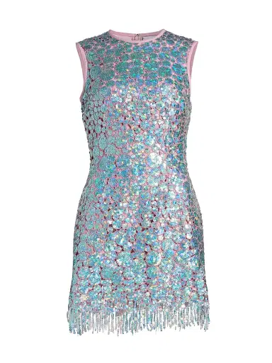 Markarian Women's Galaxie Iridescent Sequined Minidress - Blue Pink | Thumbnail 1 Markarian Women's Galaxie Iridescent Sequined Minidress - Blue Pink | Thumbnail 1