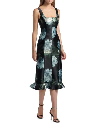 Markarian Women's Tabitha Metallic Floral Brocade Midi-Dress | Thumbnail 2 Markarian Women's Tabitha Metallic Floral Brocade Midi-Dress | Thumbnail 2