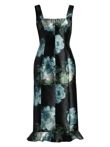 Markarian Women's Tabitha Metallic Floral Brocade Midi-Dress | Thumbnail 1 Markarian Women's Tabitha Metallic Floral Brocade Midi-Dress | Thumbnail 1