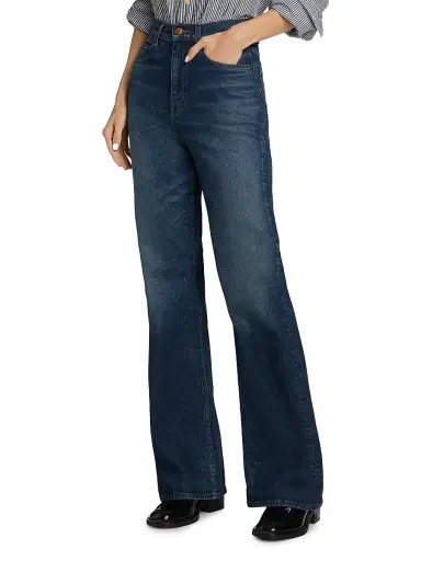 Jamie Haller Women's The Crease Flare Jeans - Distressed Dark | Thumbnail 4 Jamie Haller Women's The Crease Flare Jeans - Distressed Dark | Thumbnail 4