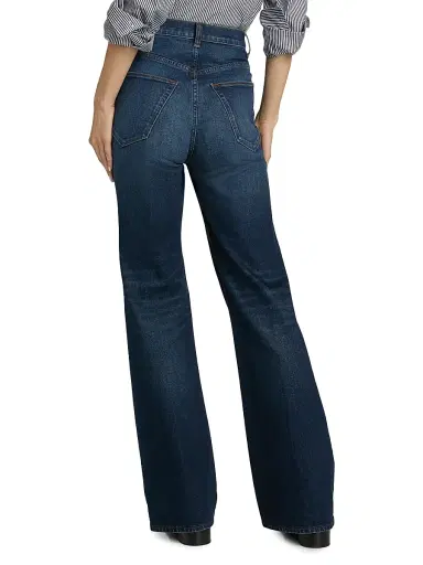 Jamie Haller Women's The Crease Flare Jeans - Distressed Dark | Thumbnail 5 Jamie Haller Women's The Crease Flare Jeans - Distressed Dark | Thumbnail 5