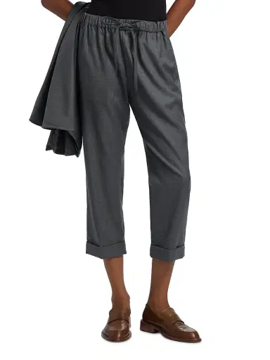 Co Women's Turn Up Cuff Wool Crop Joggers | Thumbnail 3 Co Women's Turn Up Cuff Wool Crop Joggers | Thumbnail 3