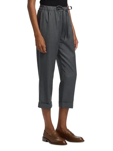 Co Women's Turn Up Cuff Wool Crop Joggers | Thumbnail 4 Co Women's Turn Up Cuff Wool Crop Joggers | Thumbnail 4