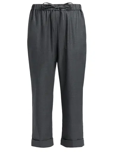 Co Women's Turn Up Cuff Wool Crop Joggers | Thumbnail 1 Co Women's Turn Up Cuff Wool Crop Joggers | Thumbnail 1