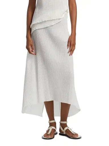 Co Women's Plisse High-Low Midi-Skirt | Thumbnail 3 Co Women's Plisse High-Low Midi-Skirt | Thumbnail 3