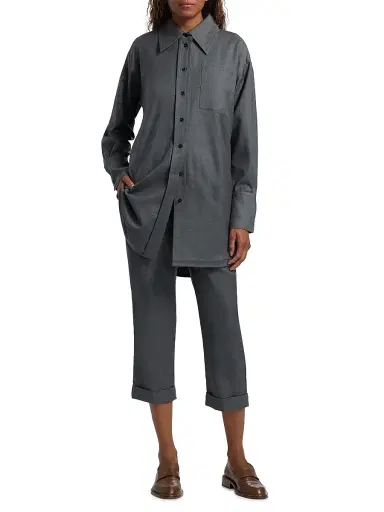 Co Women's Point Collar Wool Overshirt | Thumbnail 2 Co Women's Point Collar Wool Overshirt | Thumbnail 2