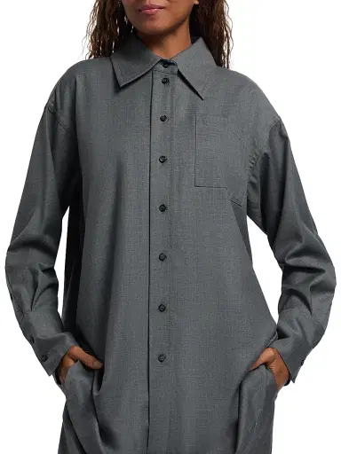 Co Women's Point Collar Wool Overshirt | Thumbnail 6 Co Women's Point Collar Wool Overshirt | Thumbnail 6