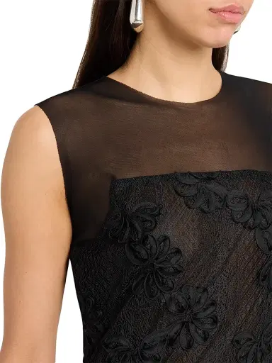 JBQ Women's Cove Floral-Lace Sheer-Overlay Midi-Dress - Black - Size Large | Thumbnail 5 JBQ Women's Cove Floral-Lace Sheer-Overlay Midi-Dress - Black - Size Large | Thumbnail 5