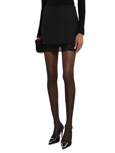 Toccin Women's Leland Lace Combo Miniskirt - Jet | Thumbnail 3 Toccin Women's Leland Lace Combo Miniskirt - Jet | Thumbnail 3