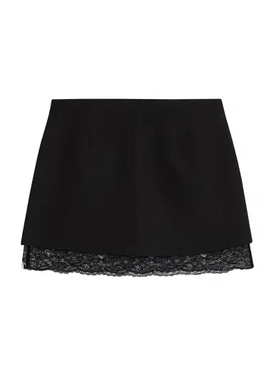 Toccin Women's Leland Lace Combo Miniskirt - Jet | Thumbnail 1 Toccin Women's Leland Lace Combo Miniskirt - Jet | Thumbnail 1